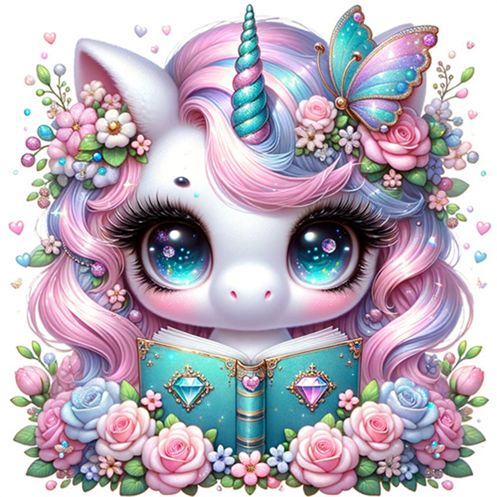 Reading Unicorn - Full Square Drill Diamond Painting 30*30CM