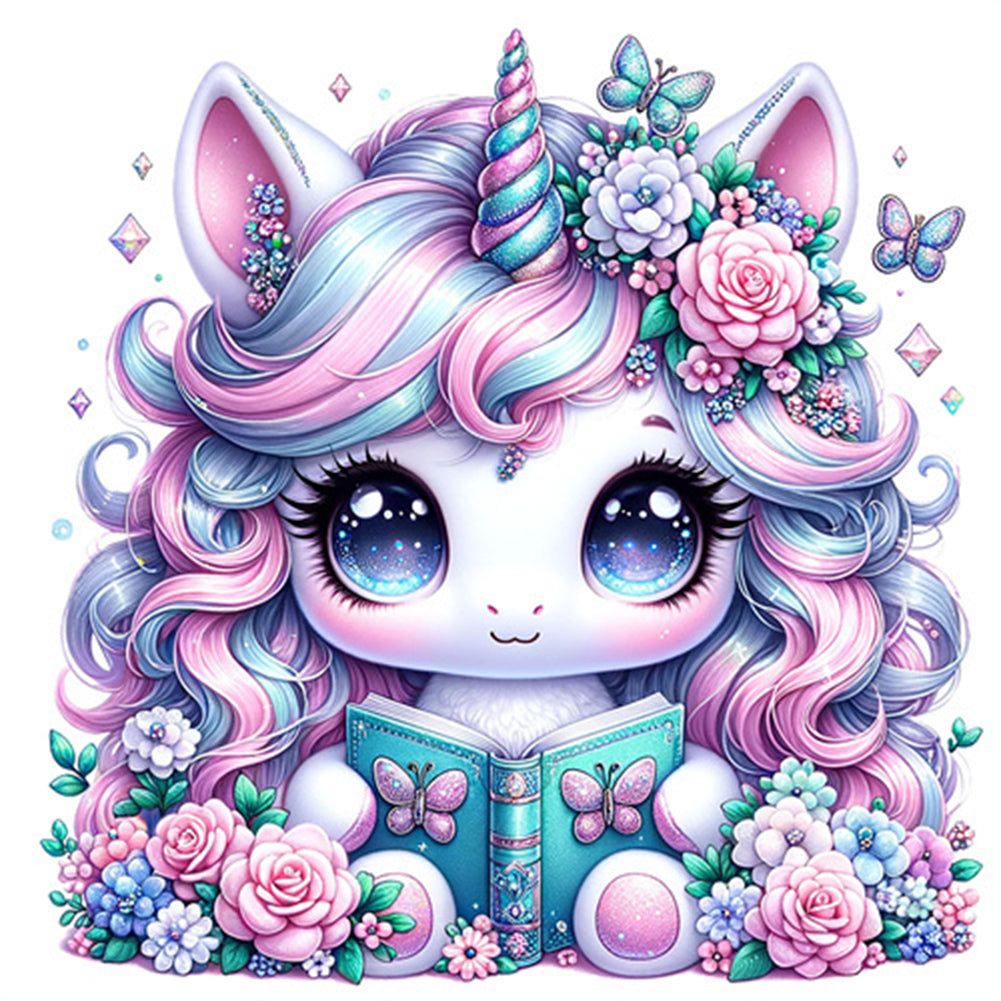 Reading Unicorn - Full Square Drill Diamond Painting 30*30CM