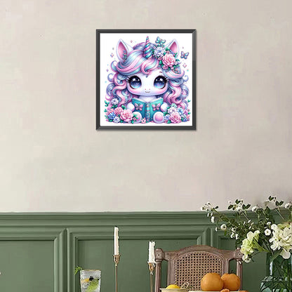 Reading Unicorn - Full Square Drill Diamond Painting 30*30CM