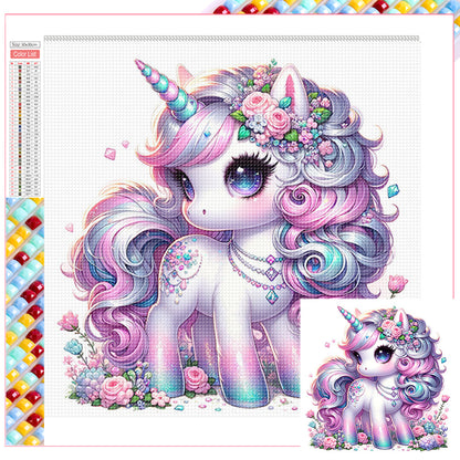 Black And White Unicorn - Full Square Drill Diamond Painting 30*30CM