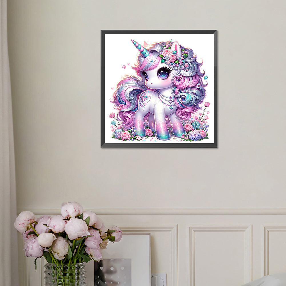 Black And White Unicorn - Full Square Drill Diamond Painting 30*30CM