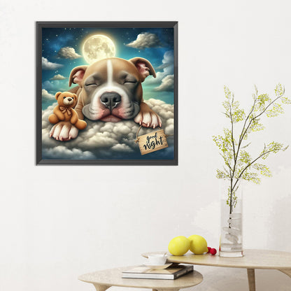 Good Night Bear And Puppy - Full Round Drill Diamond Painting 30*30CM