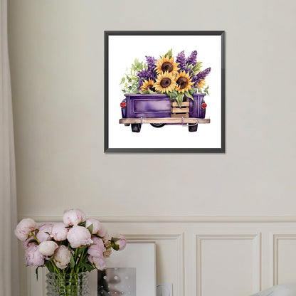 Purple Truck - Full Square Drill Diamond Painting 30*30CM