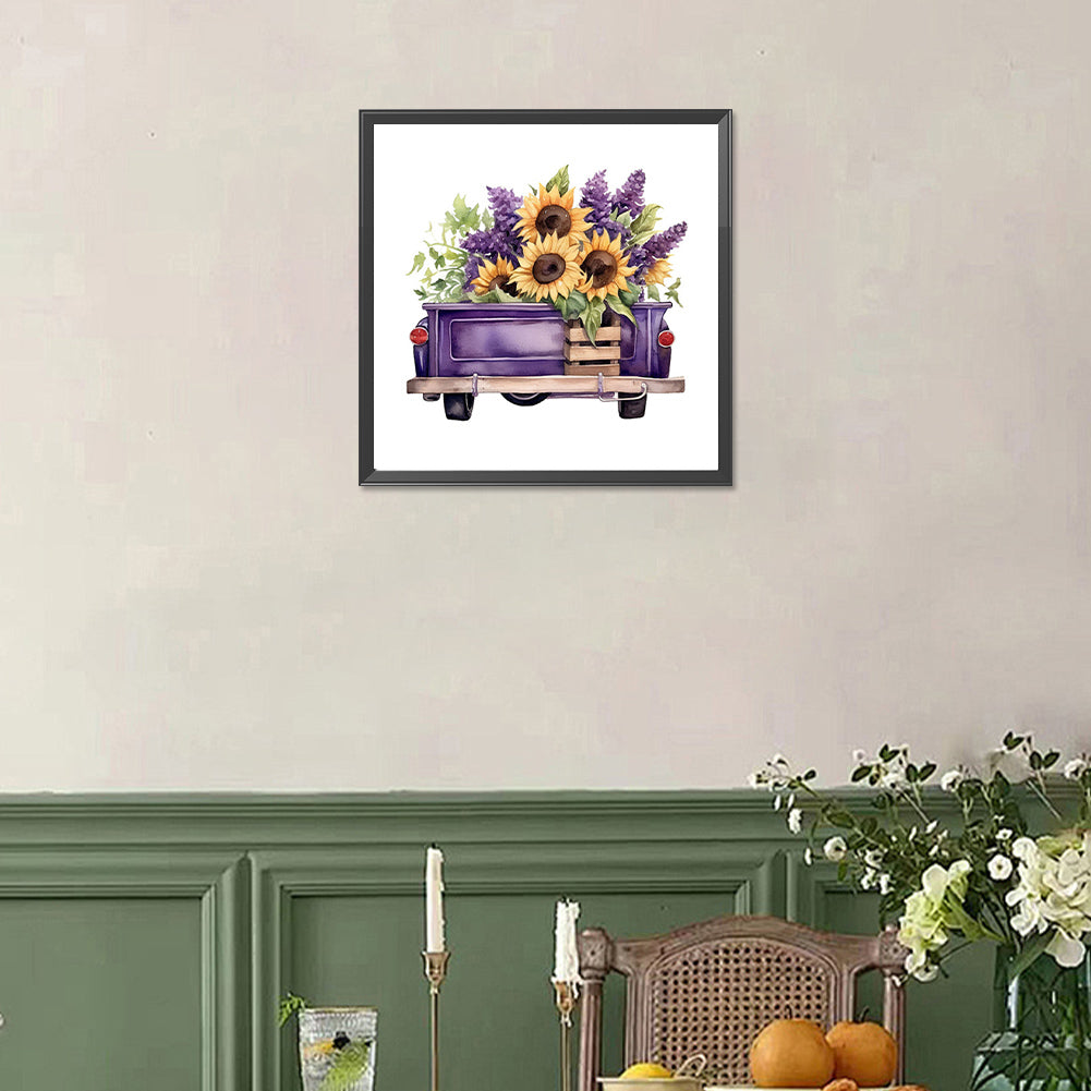 Purple Truck - Full Square Drill Diamond Painting 30*30CM