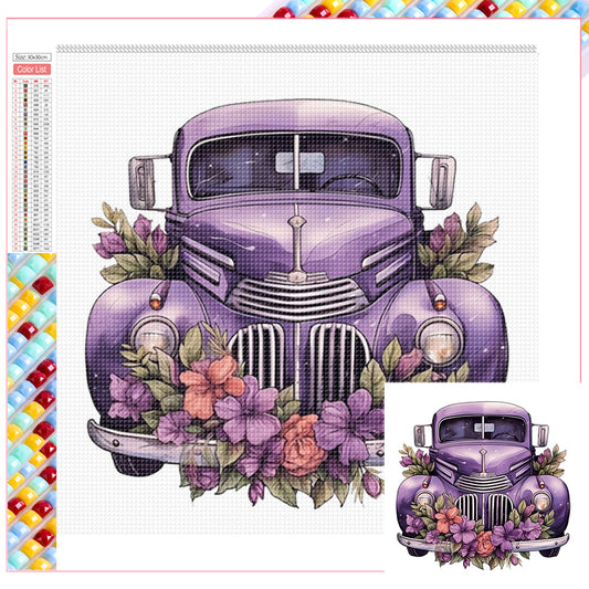 Purple Truck - Full Square Drill Diamond Painting 30*30CM