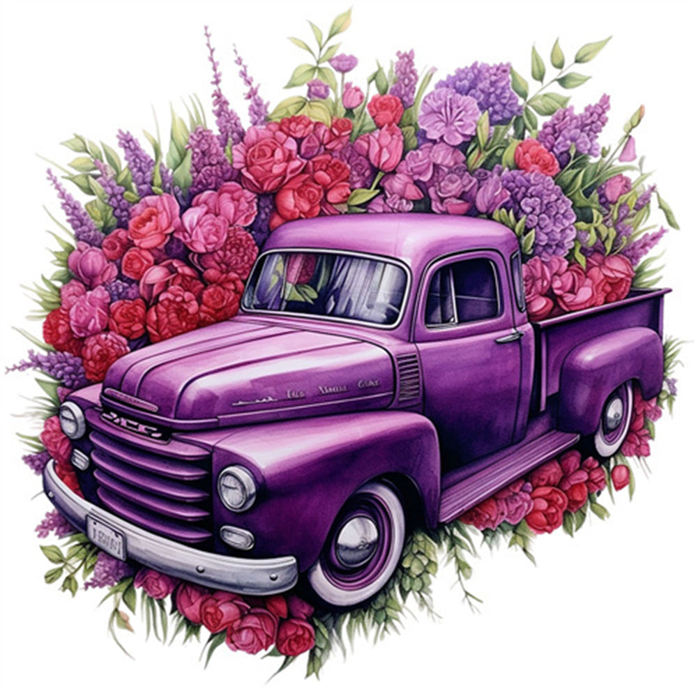 Purple Truck - Full Square Drill Diamond Painting 30*30CM