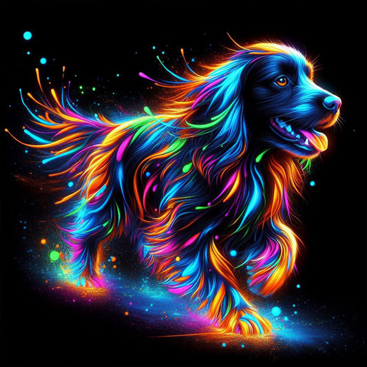 Running Neon Puppy - Full Round Drill Diamond Painting 30*30CM