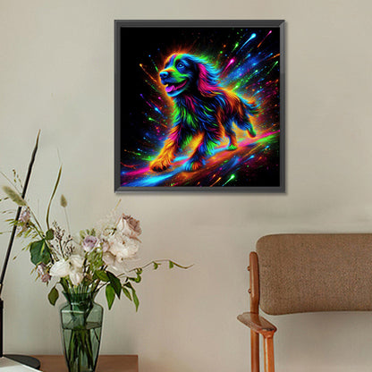 Running Neon Puppy - Full Round Drill Diamond Painting 30*30CM