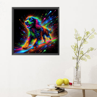 Running Neon Puppy - Full Round Drill Diamond Painting 30*30CM