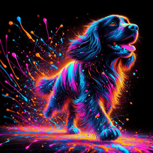 Running Neon Puppy - Full Round Drill Diamond Painting 30*30CM