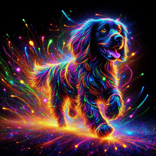 Running Neon Puppy - Full Round Drill Diamond Painting 30*30CM