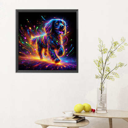 Running Neon Puppy - Full Round Drill Diamond Painting 30*30CM