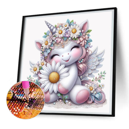 Daisy Unicorn - Full Round Drill Diamond Painting 30*30CM