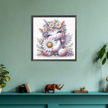 Daisy Unicorn - Full Round Drill Diamond Painting 30*30CM