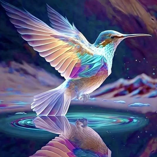 Glowing Hummingbird - Full Round Drill Diamond Painting 30*30CM