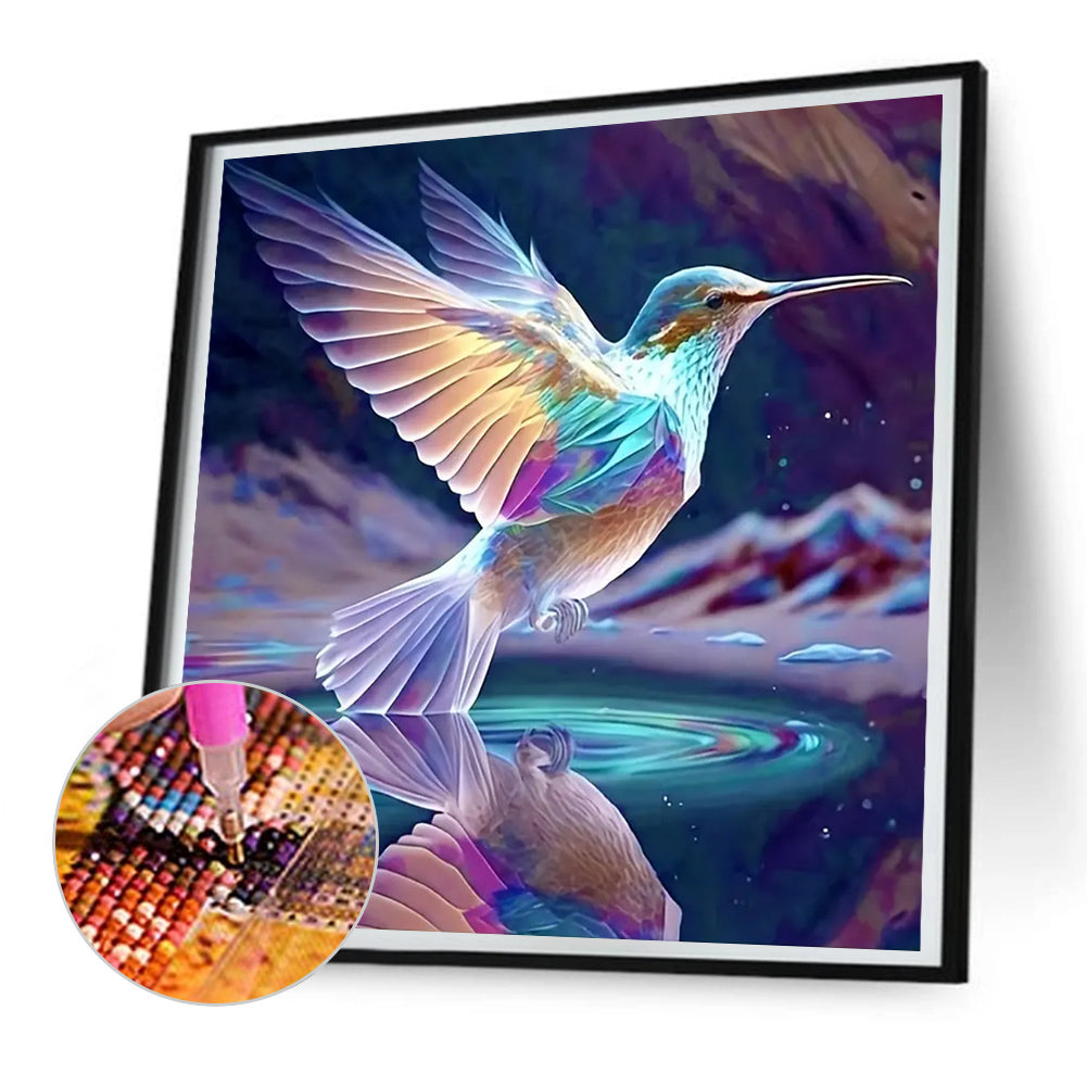 Glowing Hummingbird - Full Round Drill Diamond Painting 30*30CM