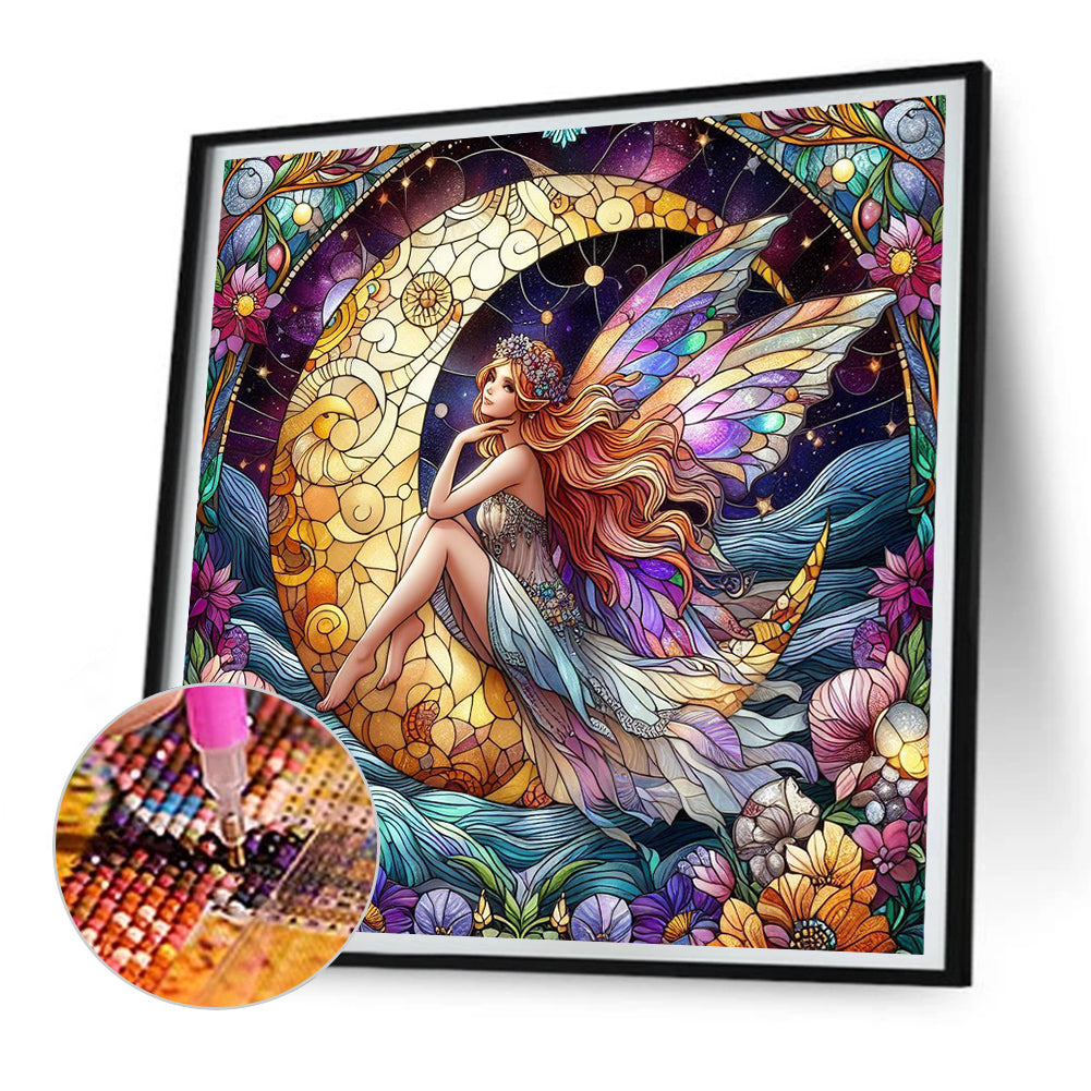 Glass Painting Fairy - Full Round Drill Diamond Painting 30*30CM