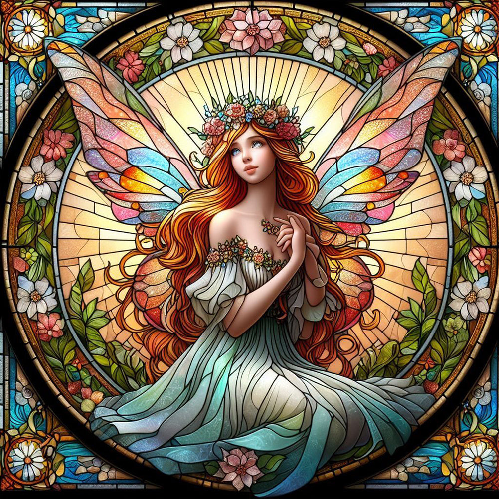 Glass Painting Fairy - Full Round Drill Diamond Painting 30*30CM