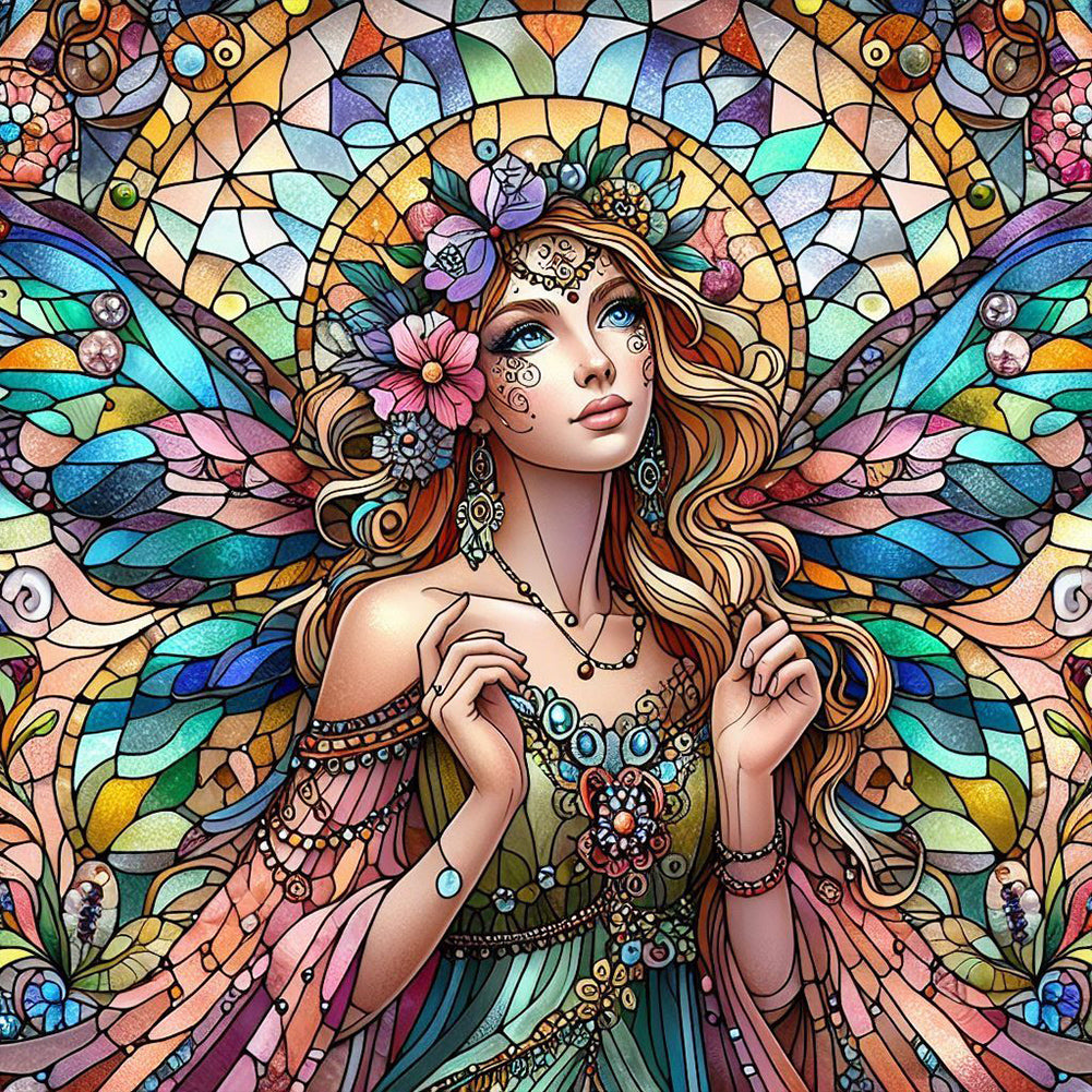 Glass Painting Fairy - Full Round Drill Diamond Painting 30*30CM