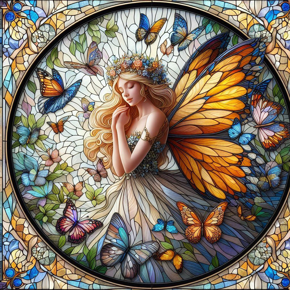 Glass Painting Fairy - Full Round Drill Diamond Painting 30*30CM