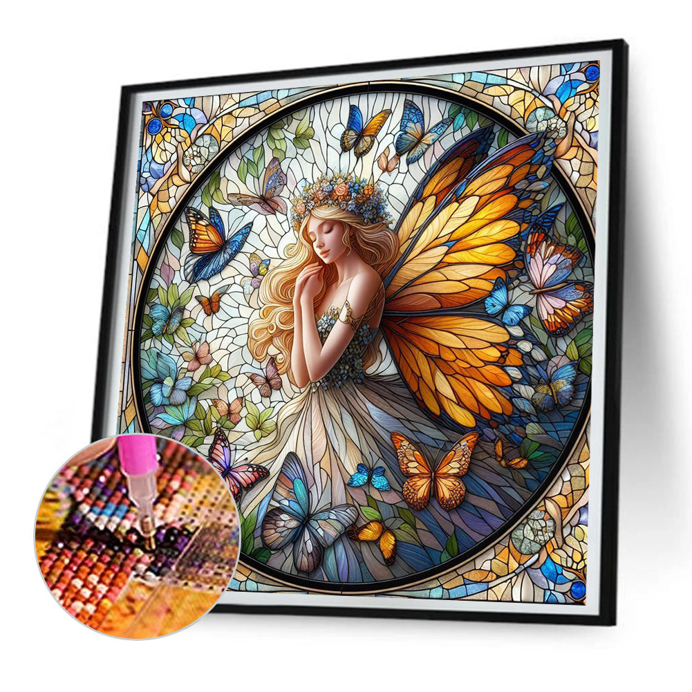 Glass Painting Fairy - Full Round Drill Diamond Painting 30*30CM