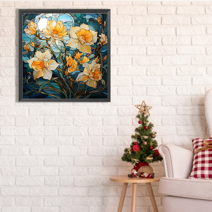 Glass Painting Flowers - Full Square Drill Diamond Painting 40*40CM