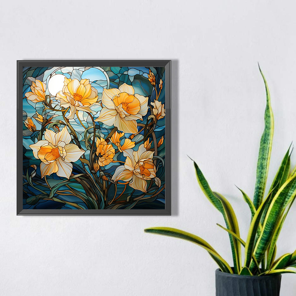 Glass Painting Flowers - Full Square Drill Diamond Painting 40*40CM