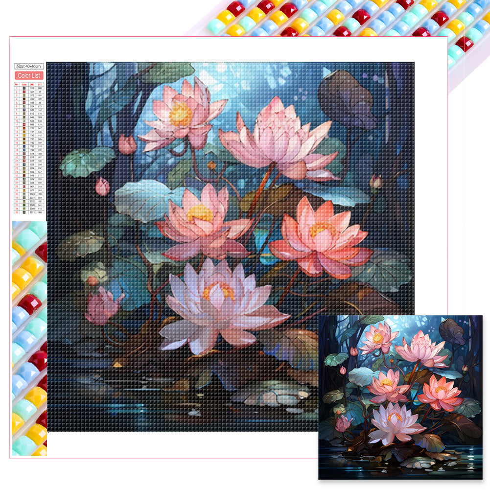 Glass Painting Flowers - Full Square Drill Diamond Painting 40*40CM