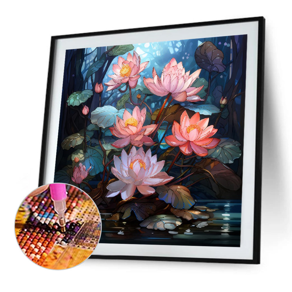 Glass Painting Flowers - Full Square Drill Diamond Painting 40*40CM