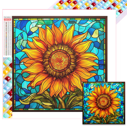 Glass Painting Flowers - Full Square Drill Diamond Painting 40*40CM