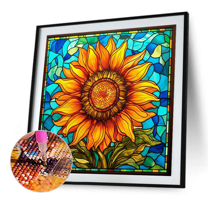 Glass Painting Flowers - Full Square Drill Diamond Painting 40*40CM