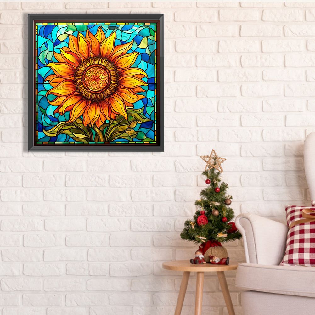 Glass Painting Flowers - Full Square Drill Diamond Painting 40*40CM