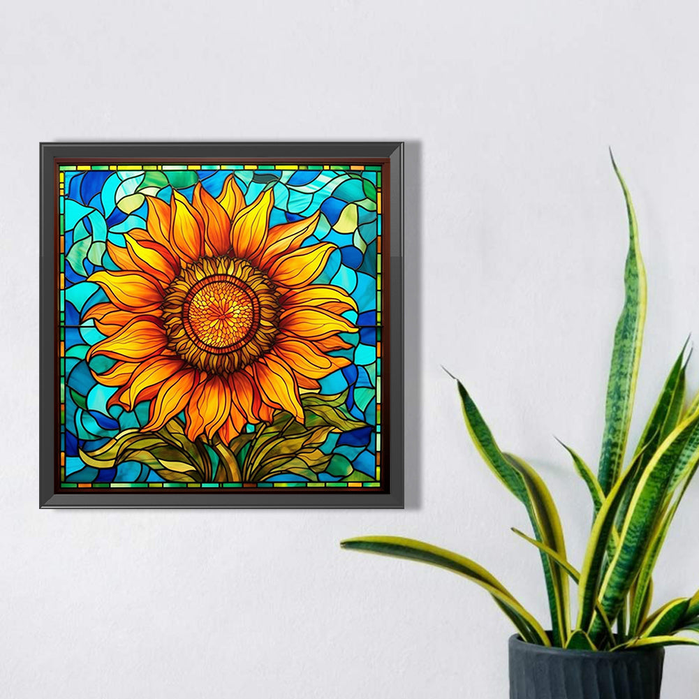 Glass Painting Flowers - Full Square Drill Diamond Painting 40*40CM