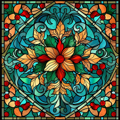 Glass Painting Flowers - Full Square Drill Diamond Painting 40*40CM