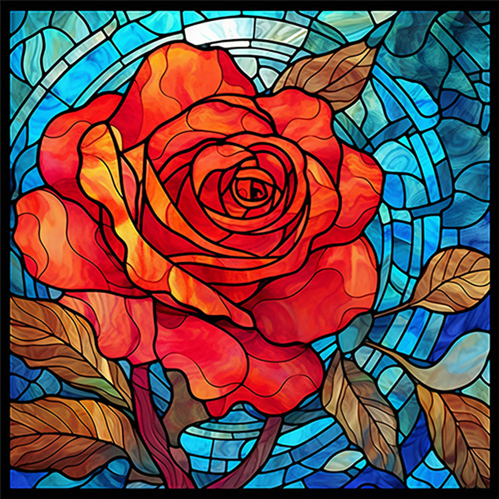 Glass Painting Flowers - Full Square Drill Diamond Painting 40*40CM