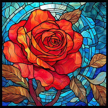 Glass Painting Flowers - Full Square Drill Diamond Painting 40*40CM