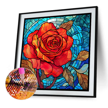 Glass Painting Flowers - Full Square Drill Diamond Painting 40*40CM