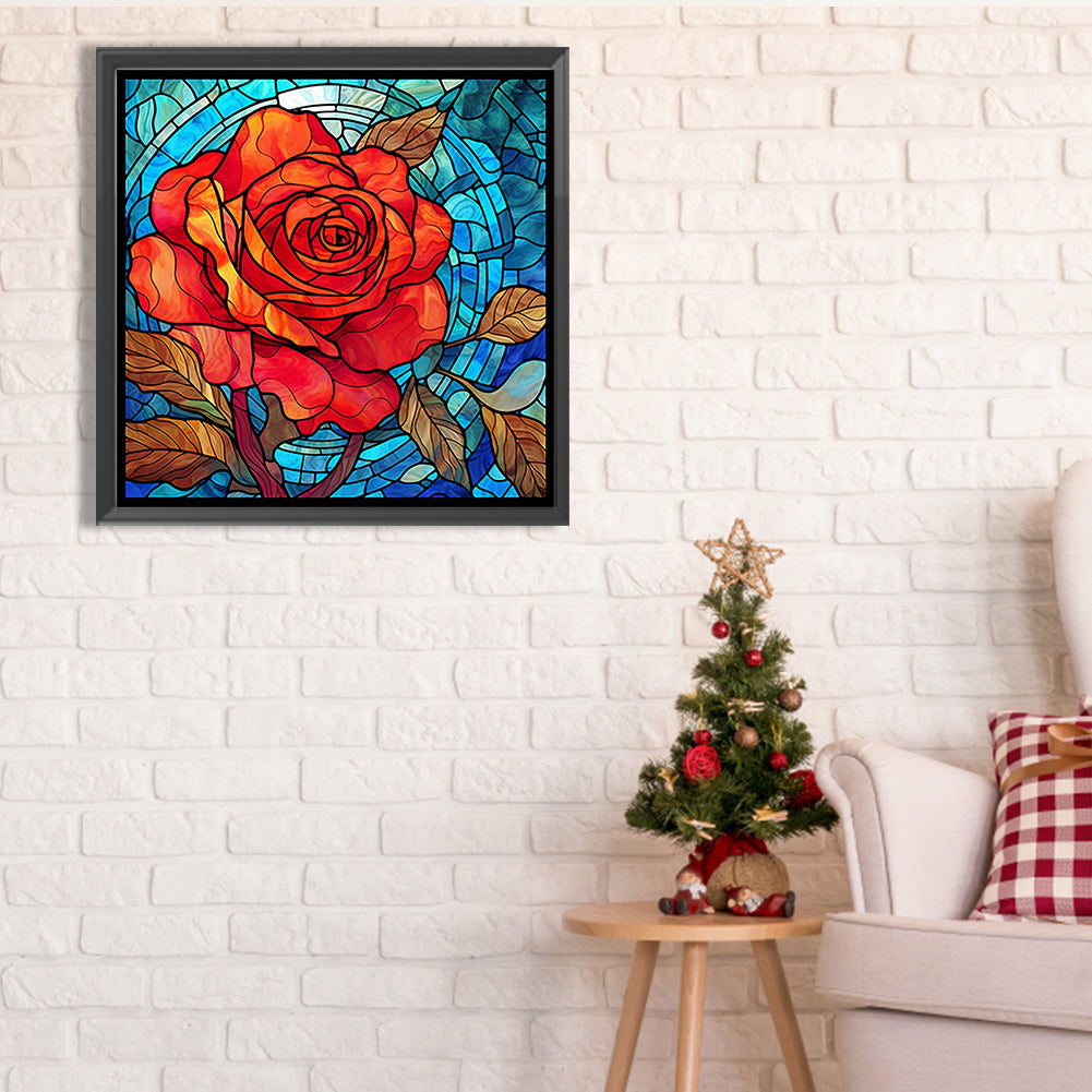 Glass Painting Flowers - Full Square Drill Diamond Painting 40*40CM