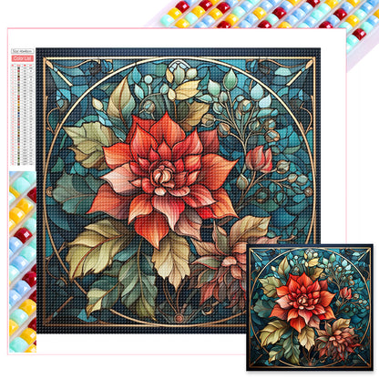 Glass Painting Flowers - Full Square Drill Diamond Painting 40*40CM