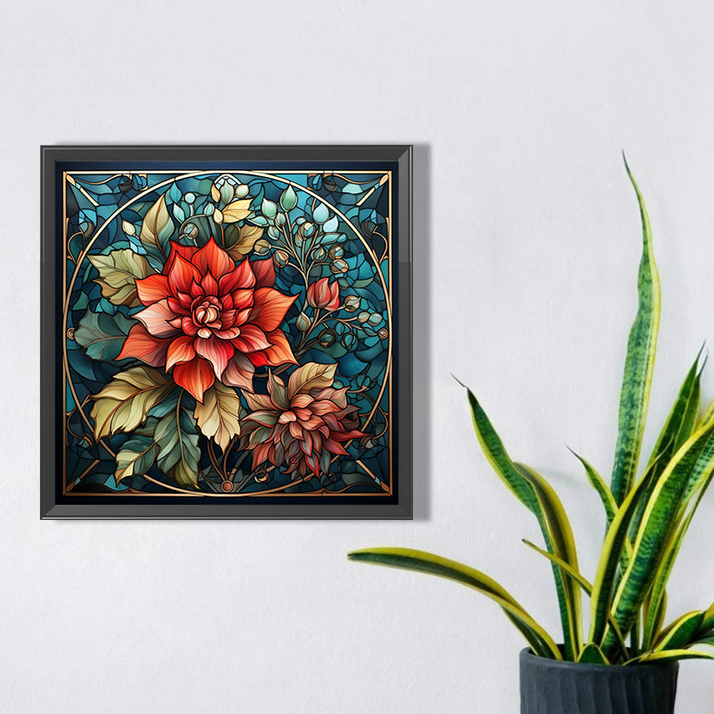 Glass Painting Flowers - Full Square Drill Diamond Painting 40*40CM