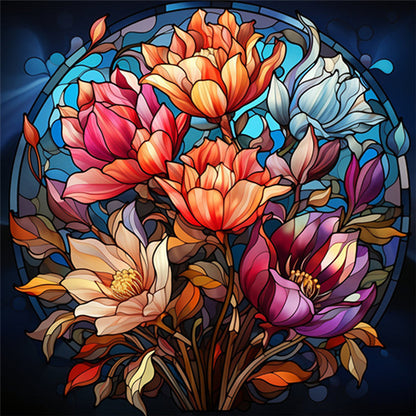 Glass Painting Flowers - Full Square Drill Diamond Painting 40*40CM