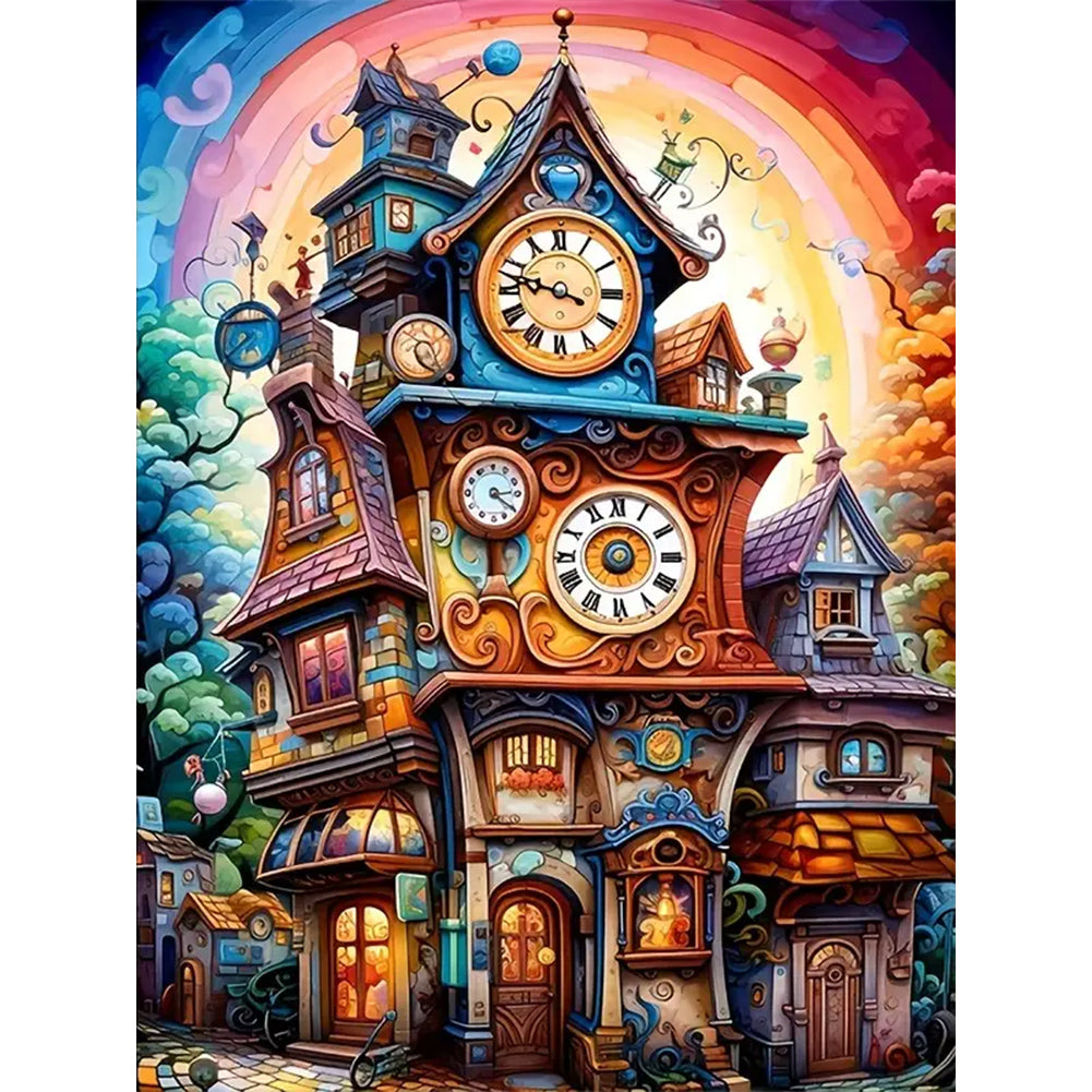 Magic Colorful House - Full Round Drill Diamond Painting 30*40CM