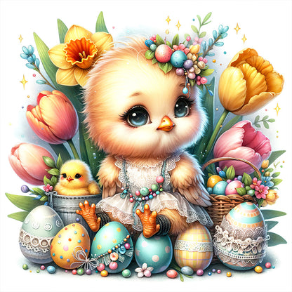 Chick In Skirt - Full Round Drill Diamond Painting 30*30CM