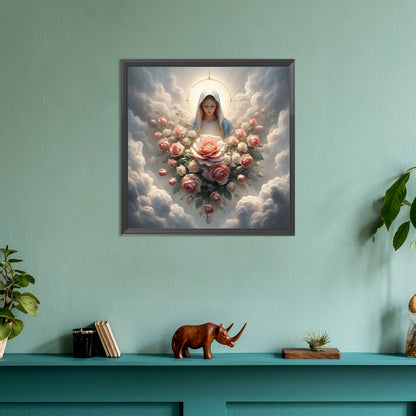 Flowers And Virgin - Full Round Drill Diamond Painting 30*30CM