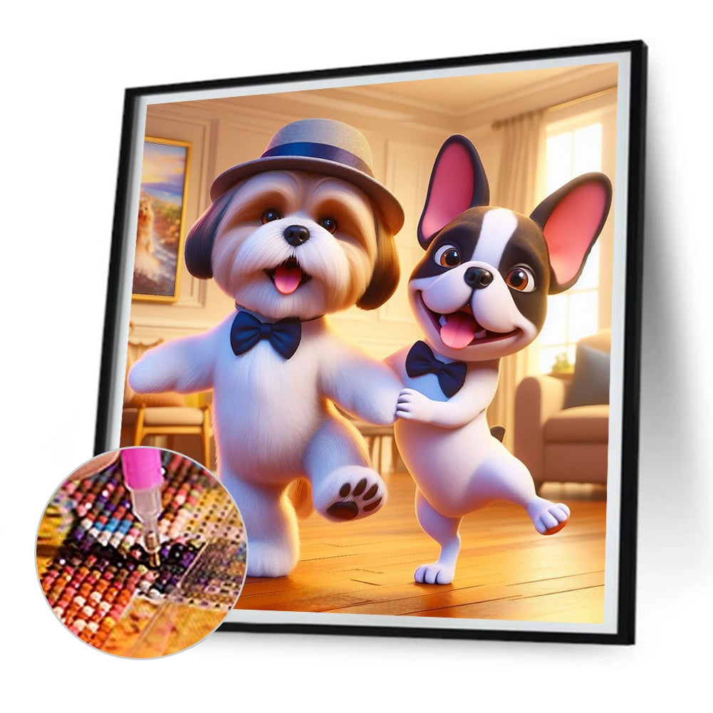 Puppy Companion - Full Round Drill Diamond Painting 30*30CM