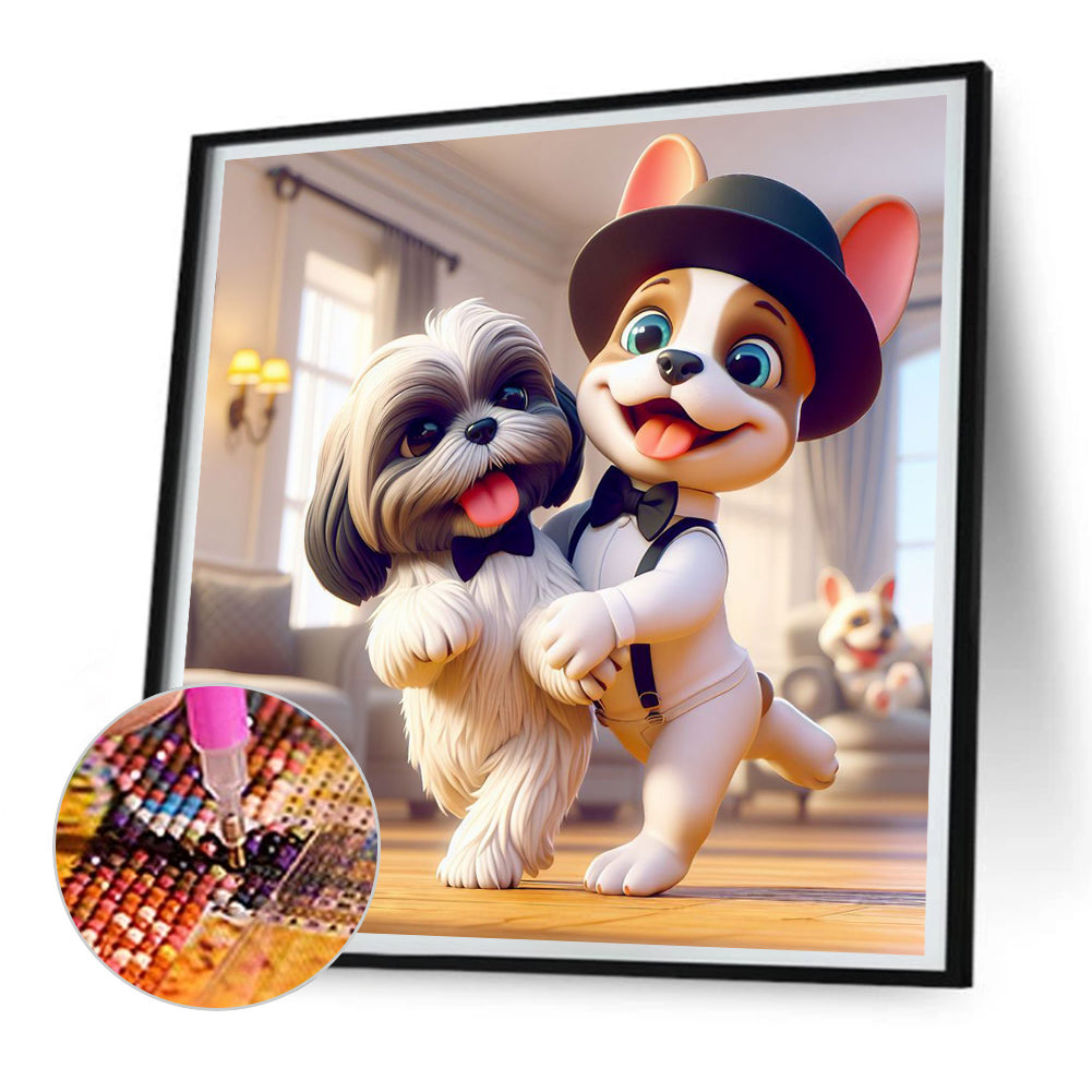 Puppy Companion - Full Round Drill Diamond Painting 30*30CM