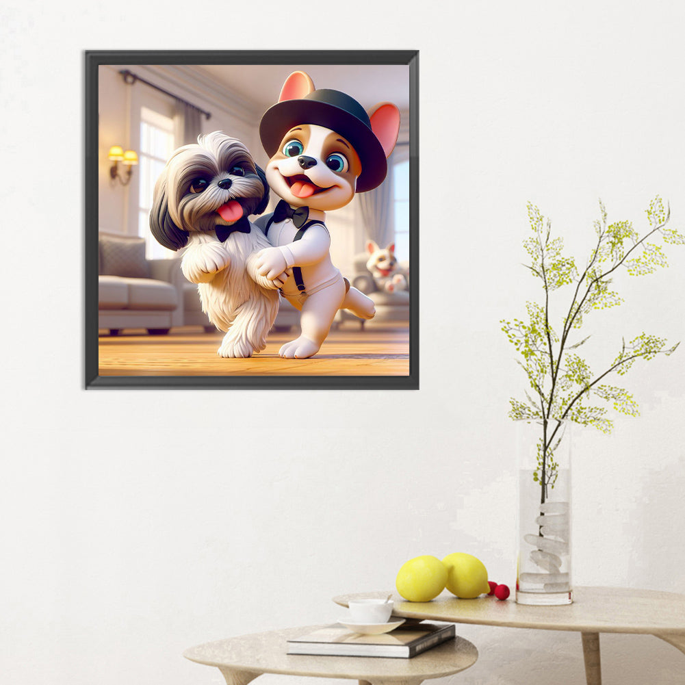 Puppy Companion - Full Round Drill Diamond Painting 30*30CM