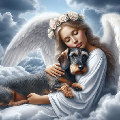 Angel And Dog - Full Round Drill Diamond Painting 30*30CM