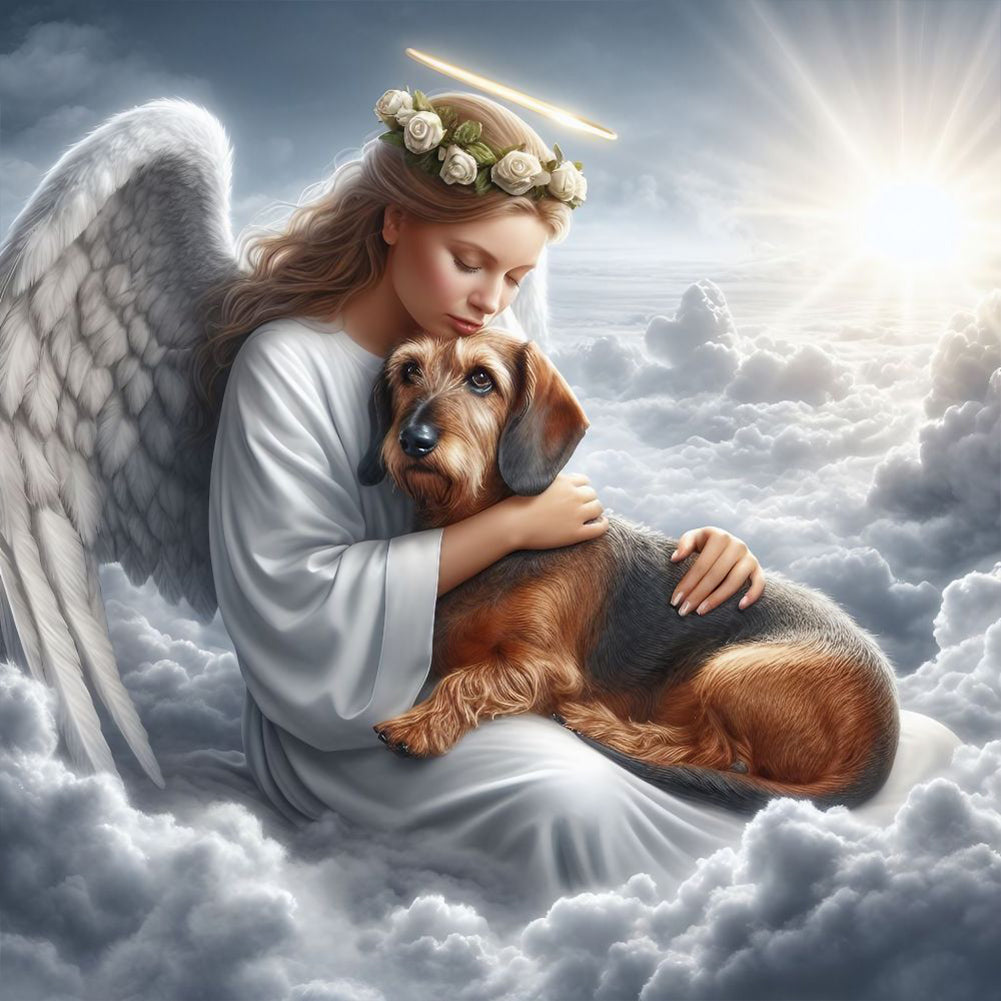 Angel And Dog - Full Round Drill Diamond Painting 30*30CM