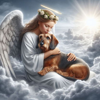 Angel And Dog - Full Round Drill Diamond Painting 30*30CM